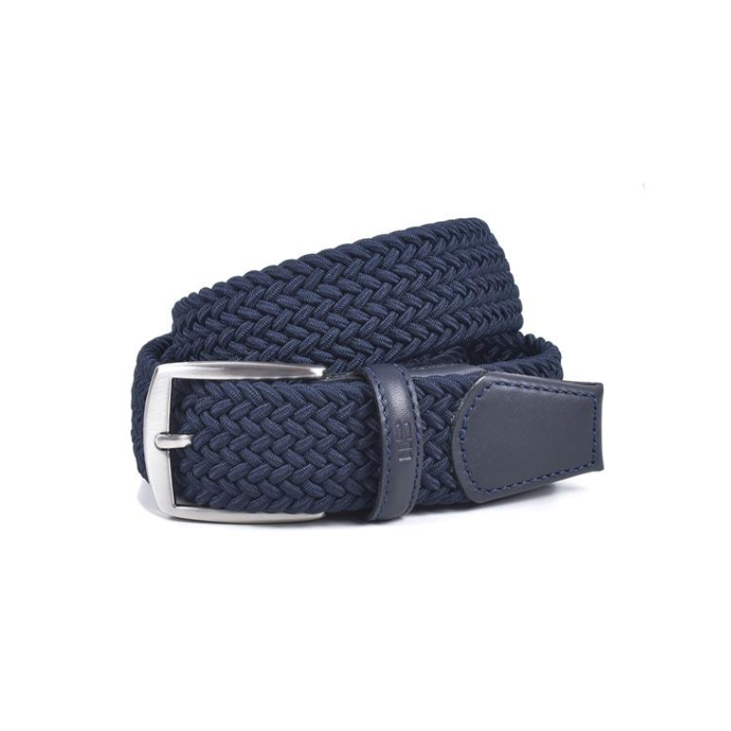 CINTURON TRENZADO ELASTICO MARINO