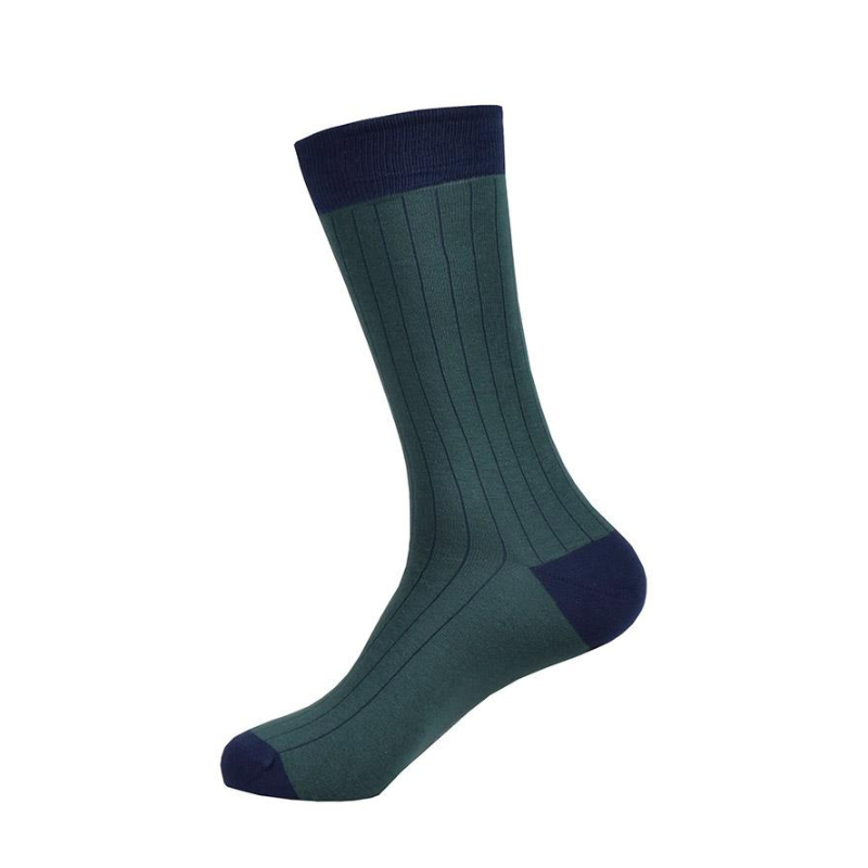 CALCETIN BICOLOR ALGODON VERDE