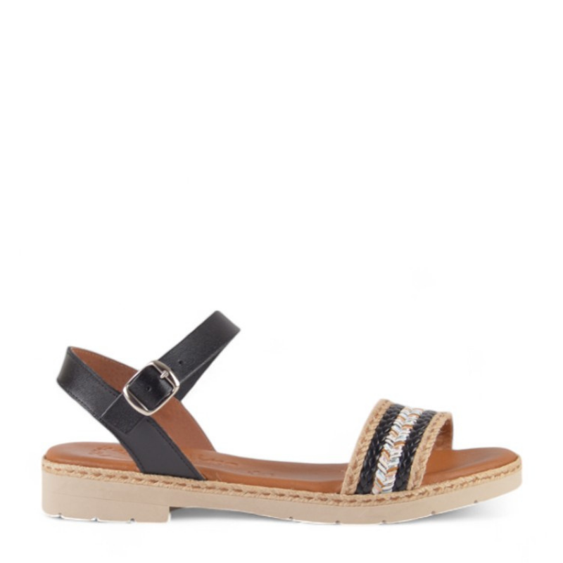 SANDALIA TIRA TRENZA NEGRO 241329