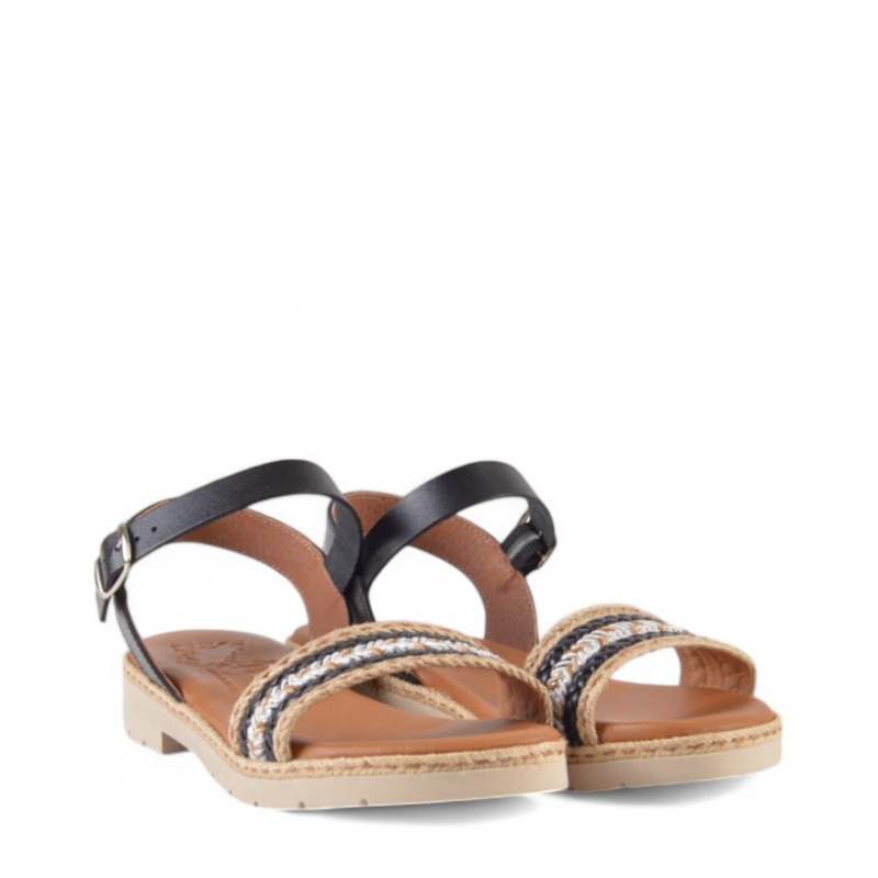 SANDALIA TIRA TRENZA NEGRO 241329