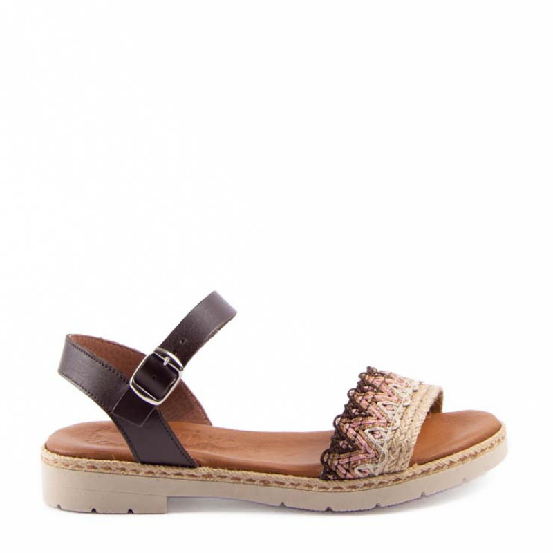 SANDALIA TIRA CROCHET MARRON 241327