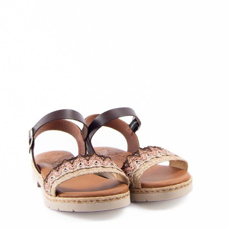 SANDALIA TIRA CROCHET MARRON 241327