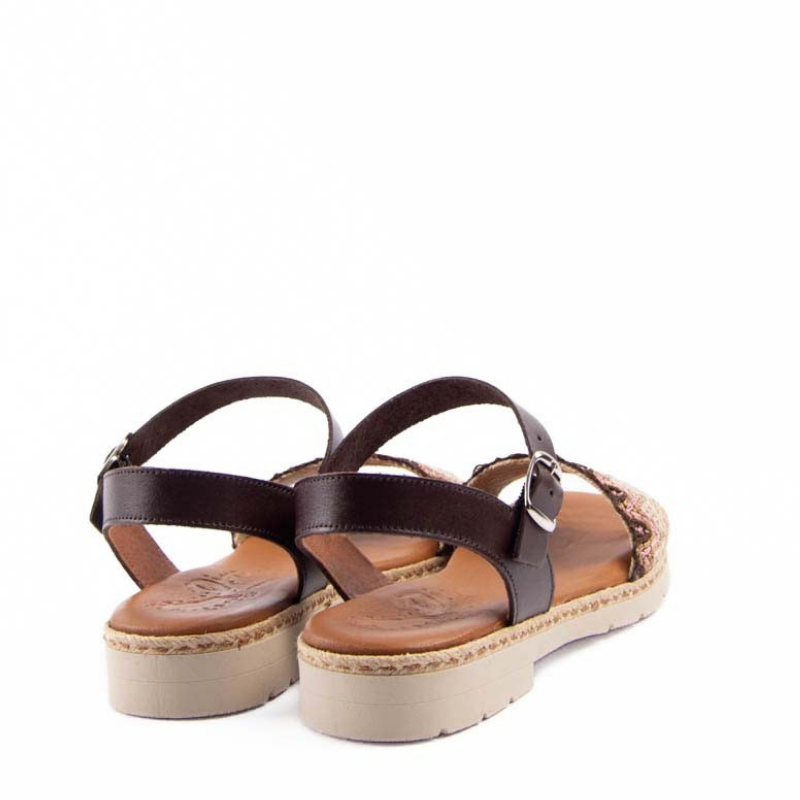 SANDALIA TIRA CROCHET MARRON 241327