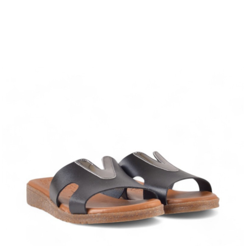 SANDALIA PALA V NEGRO PLATA 241332