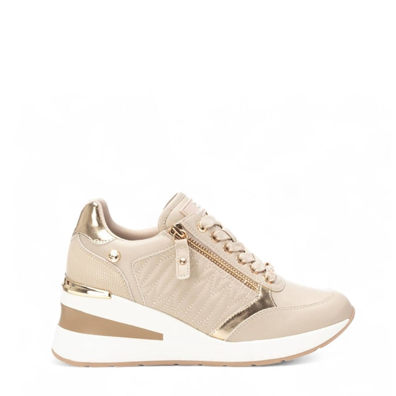 SNEAKER CUÑA ACOLCHADO BEIGE 143071