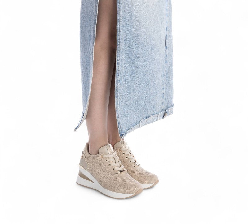 SNEAKER KNIT CORDON BEIGE 143721