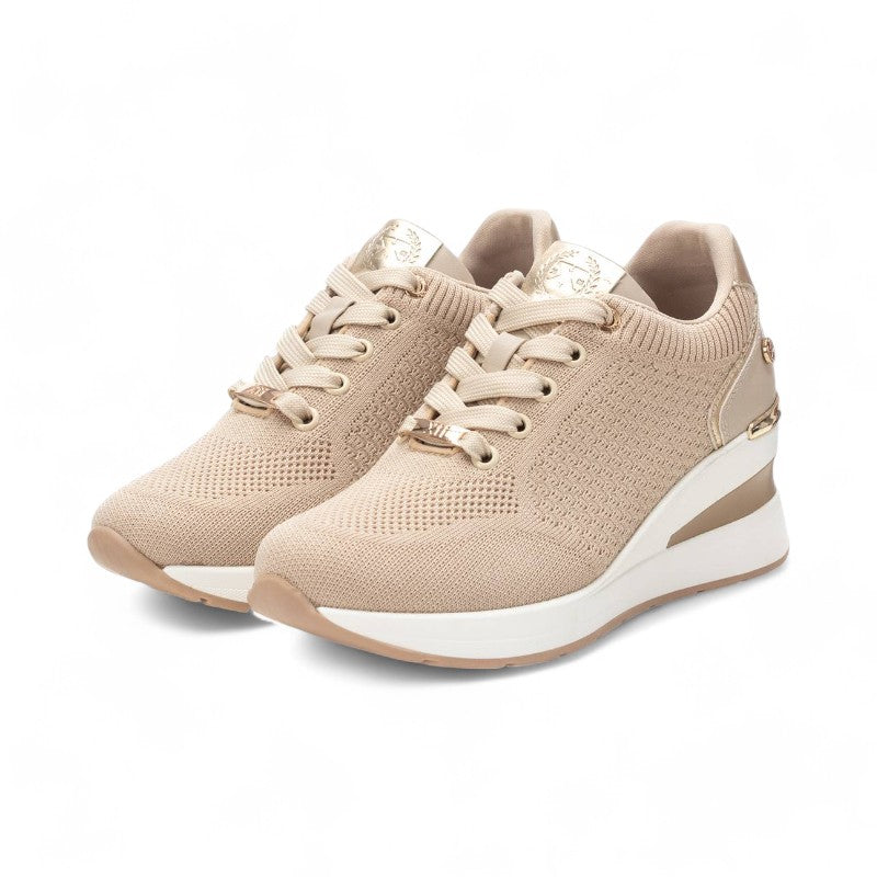 SNEAKER KNIT CORDON BEIGE 143721