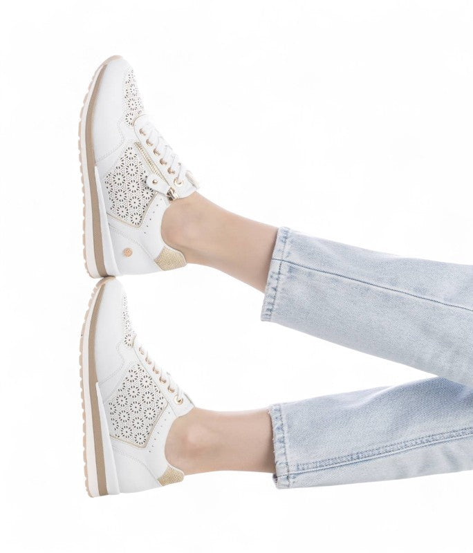 SNEAKER CREMALLERA PICADOS BLANCO 144113