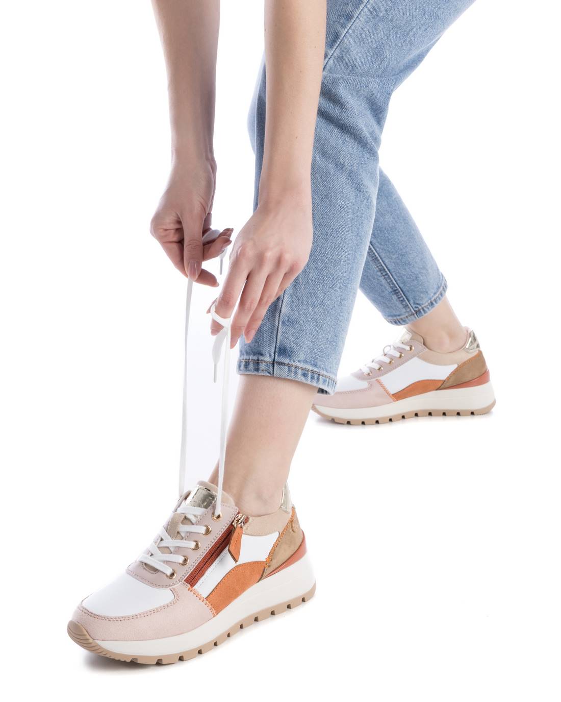 SNEAKER CUÑA ZIP MULTI NUDE 172446