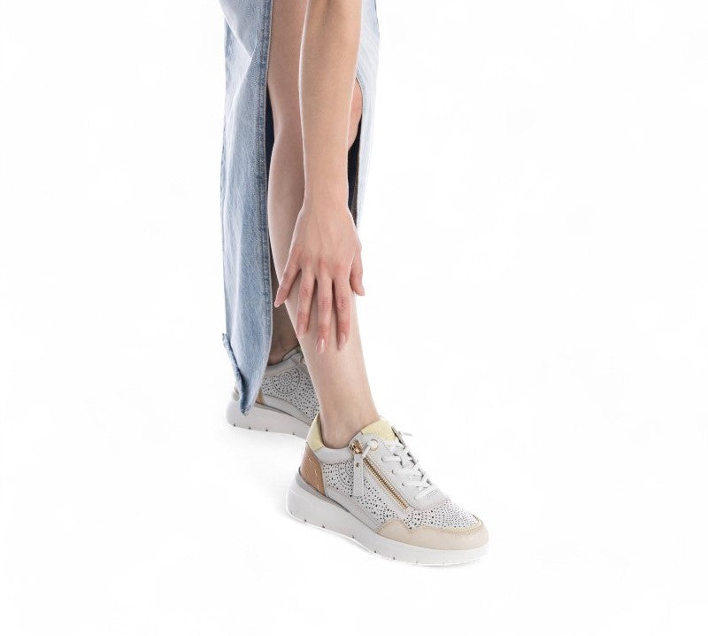 SNEAKER PICADOS ZIP NUDE 162274