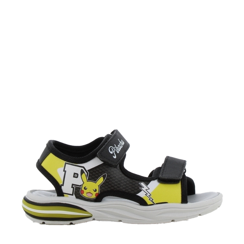SANDALIA LUCES POKEMON NEGRO AMARILLO