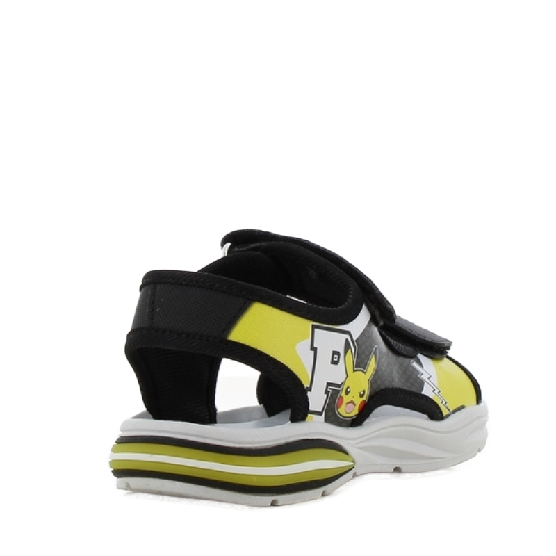 SANDALIA LUCES POKEMON NEGRO AMARILLO