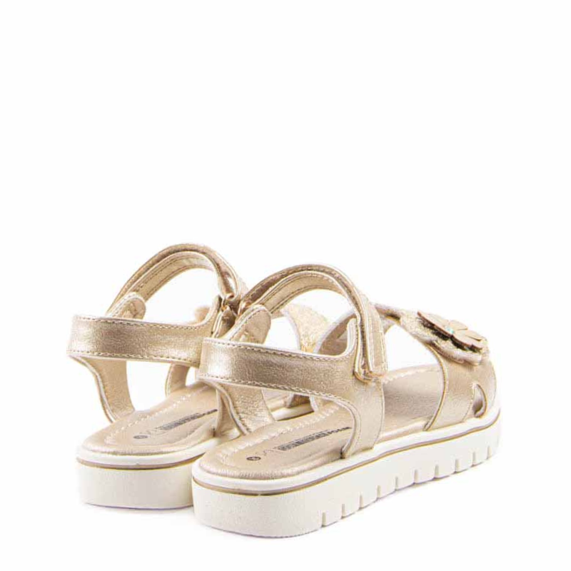 SANDALIA VELCRO FLOR PLATINO 627471