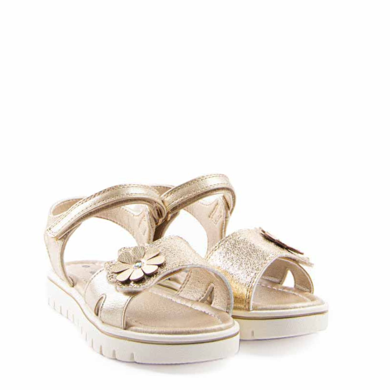 SANDALIA VELCRO FLOR PLATINO 627471