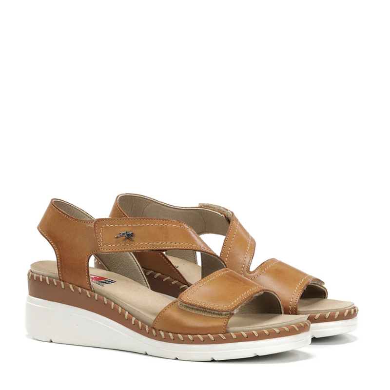 SANDALIA VELCROS CUÑA CUERO F2137