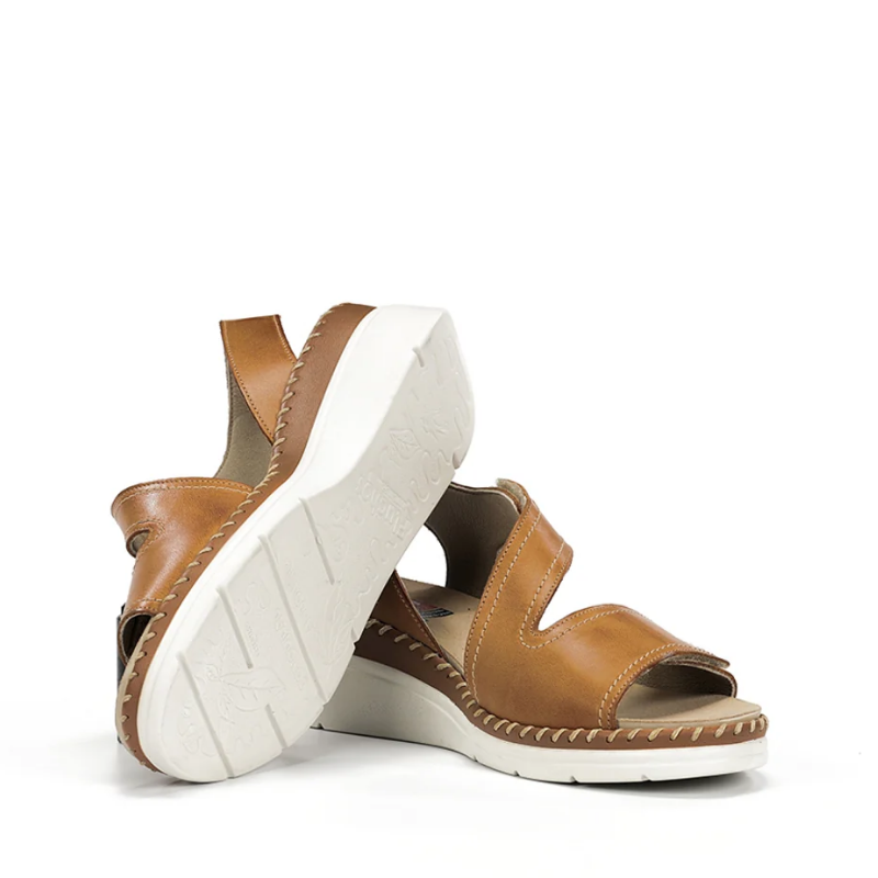 SANDALIA VELCROS CUÑA CUERO F2137