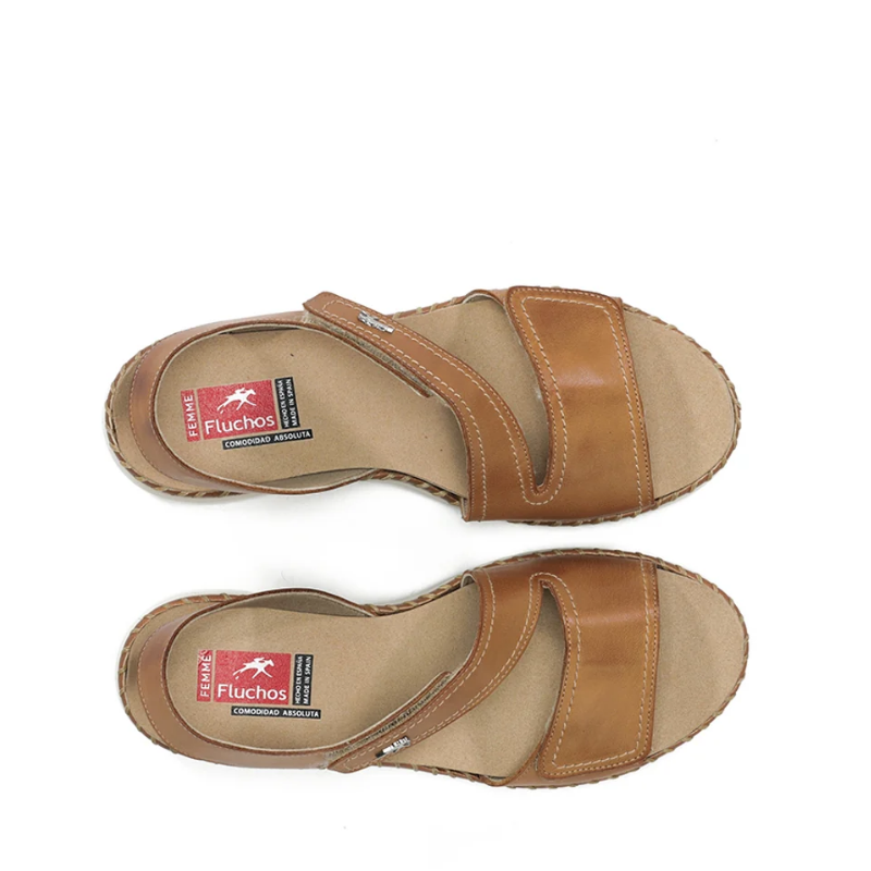 SANDALIA VELCROS CUÑA CUERO F2137