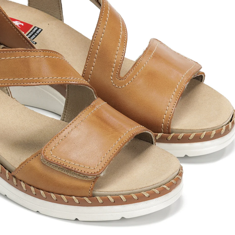 SANDALIA VELCROS CUÑA CUERO F2137