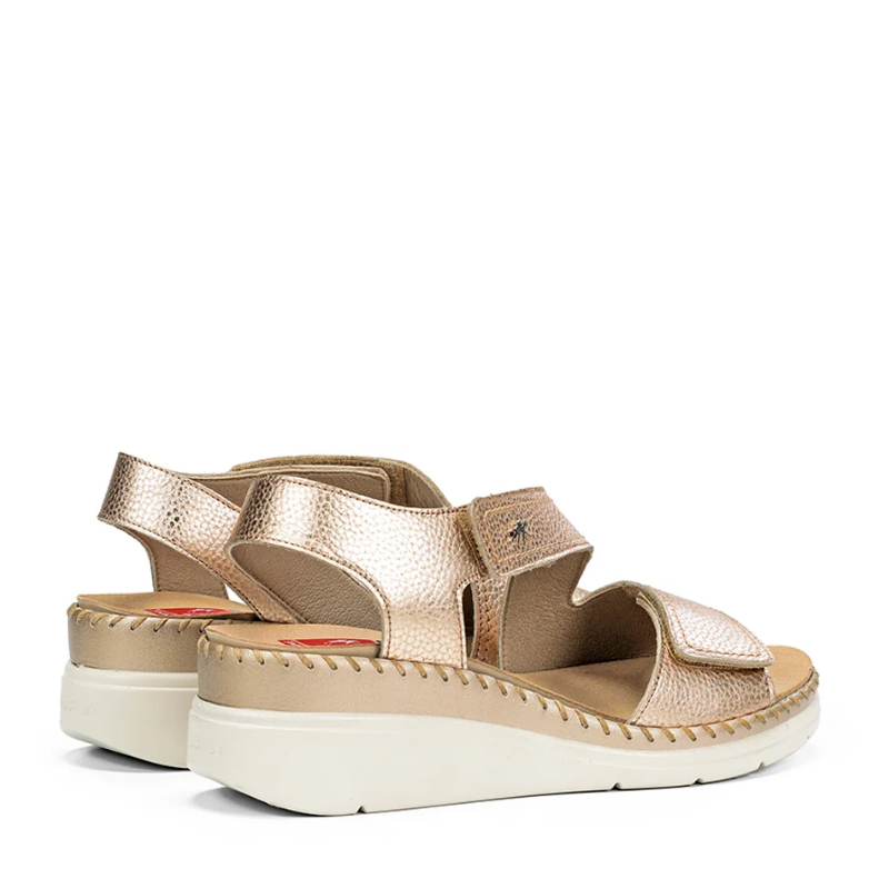 SANDALIA VELCROS CUÑA PLATINO F2137