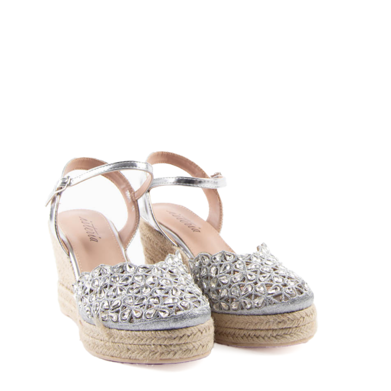 ALPARGATA CRISTALES PLATA 25000