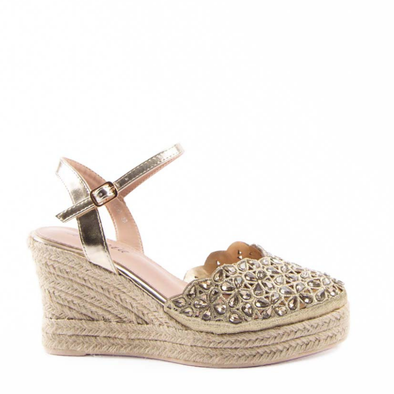 ALPARGATA CRISTALES ORO 25000