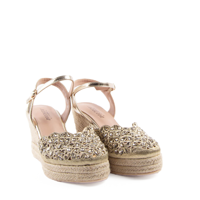 ALPARGATA CRISTALES ORO 25000