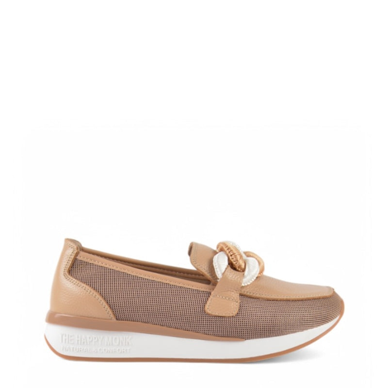 MOCASIN CADENA REJILLA BEIGE VANITY011