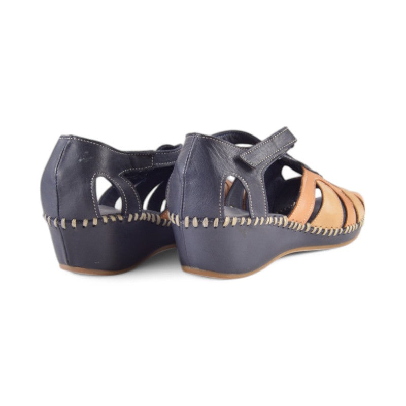 SANDALIA COSIDA CUÑA MARINO 793-50