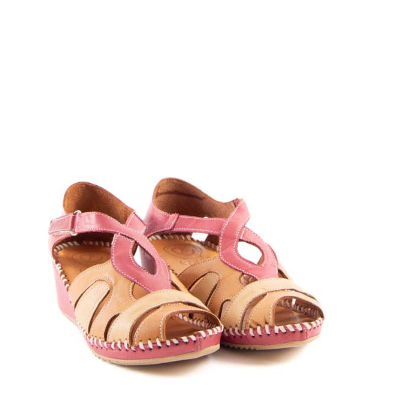 SANDALIA COSIDA CUÑA BURDEOS 793-50