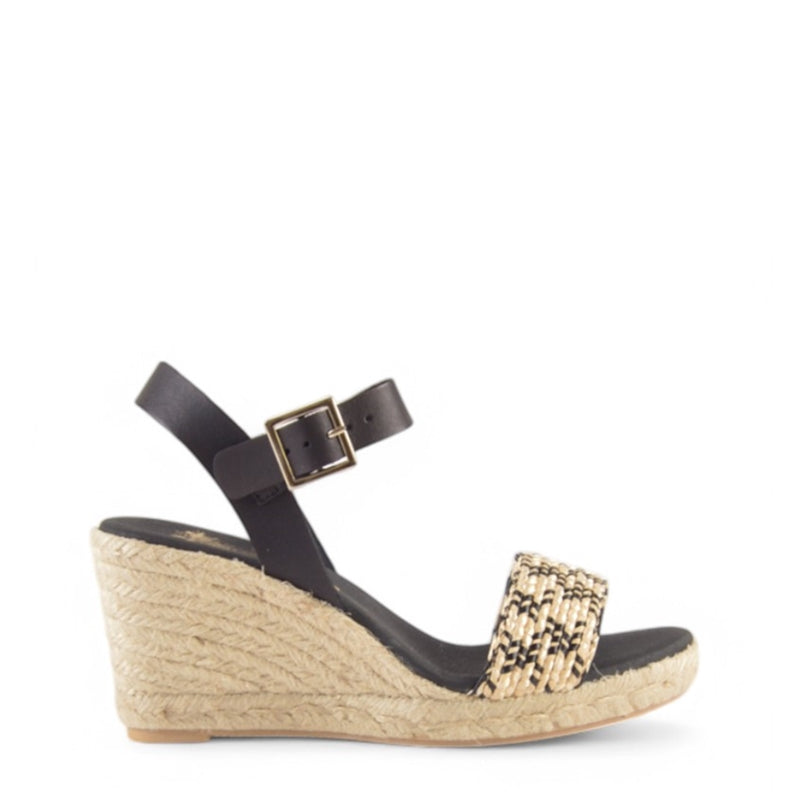 SANDALIA PALA RAFIA NEGRO HIE-RF810