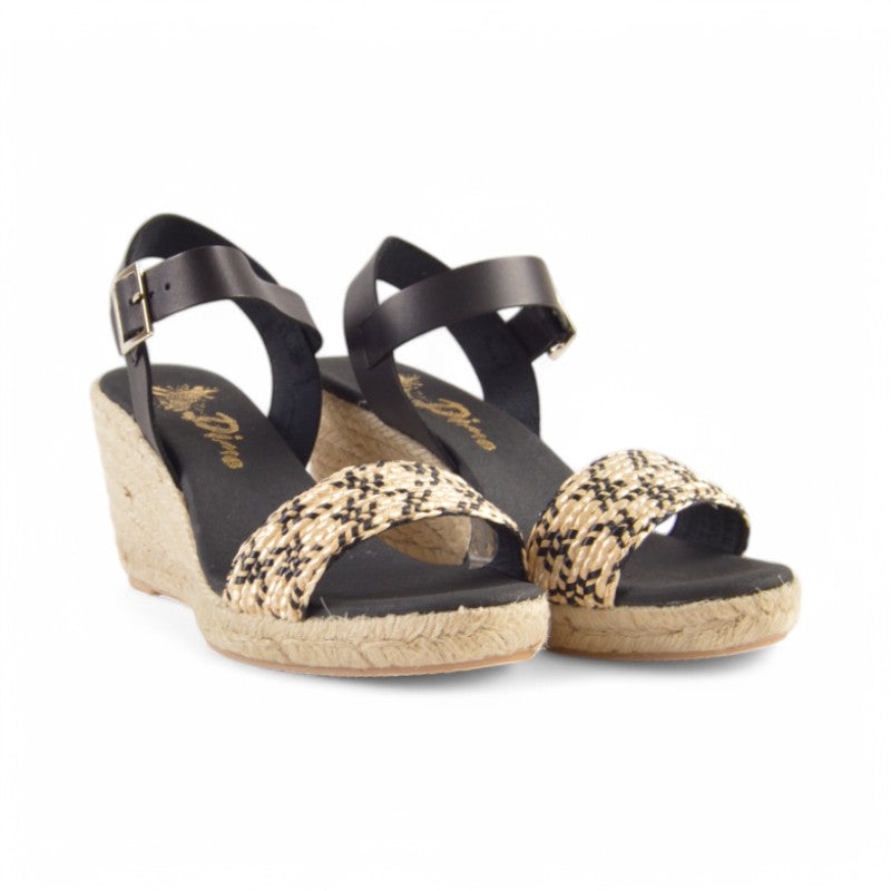 SANDALIA PALA RAFIA NEGRO HIE-RF810