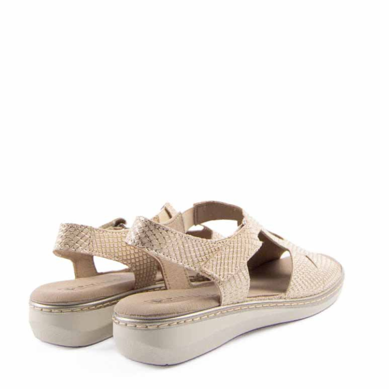 SANDALIA CRUZADA VELCRO ORO 10303