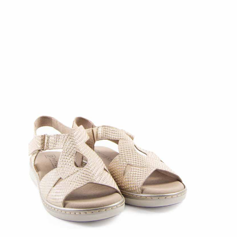 SANDALIA CRUZADA VELCRO ORO 10303