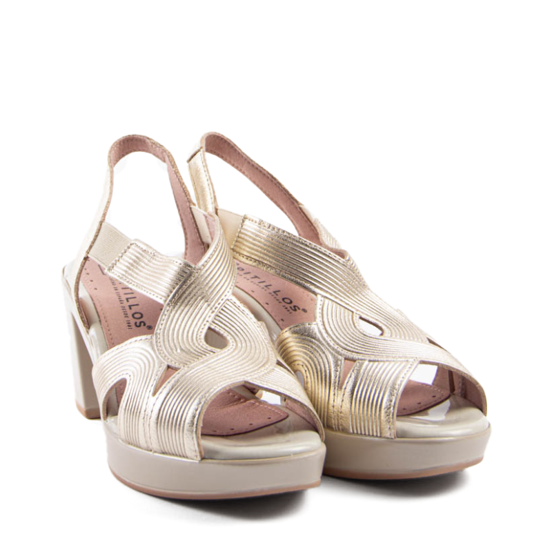 SANDALIA TACON ELASTICOS ORO 20121