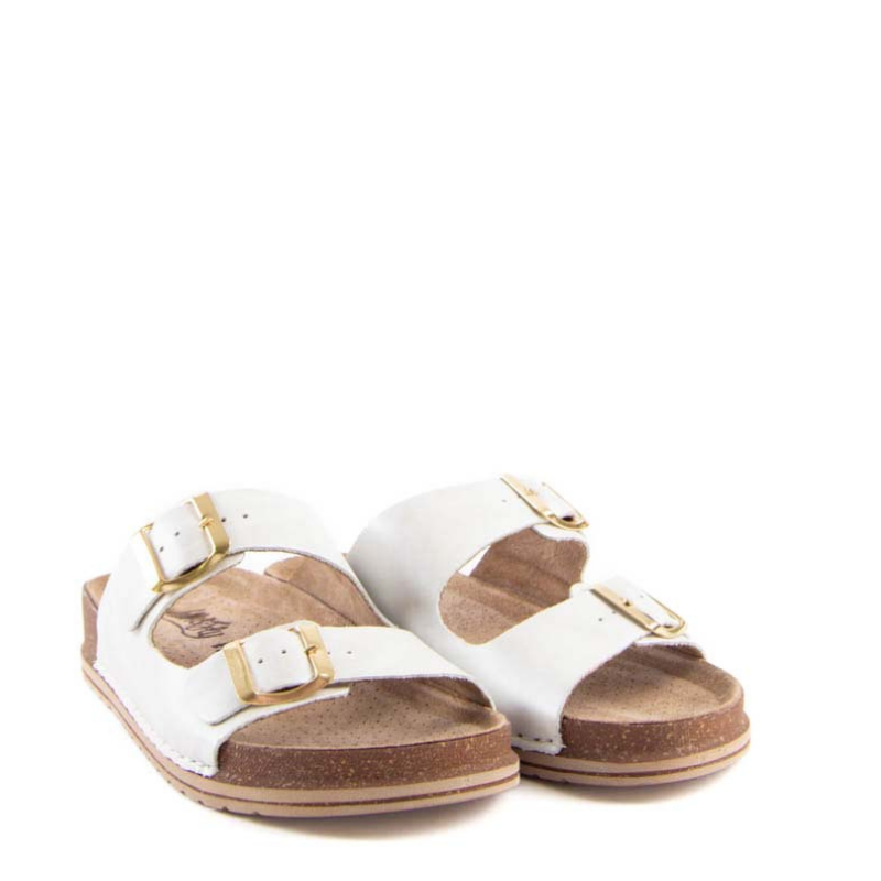 SANDALIA BIO DOBLE HEBILLA PERLA 47810