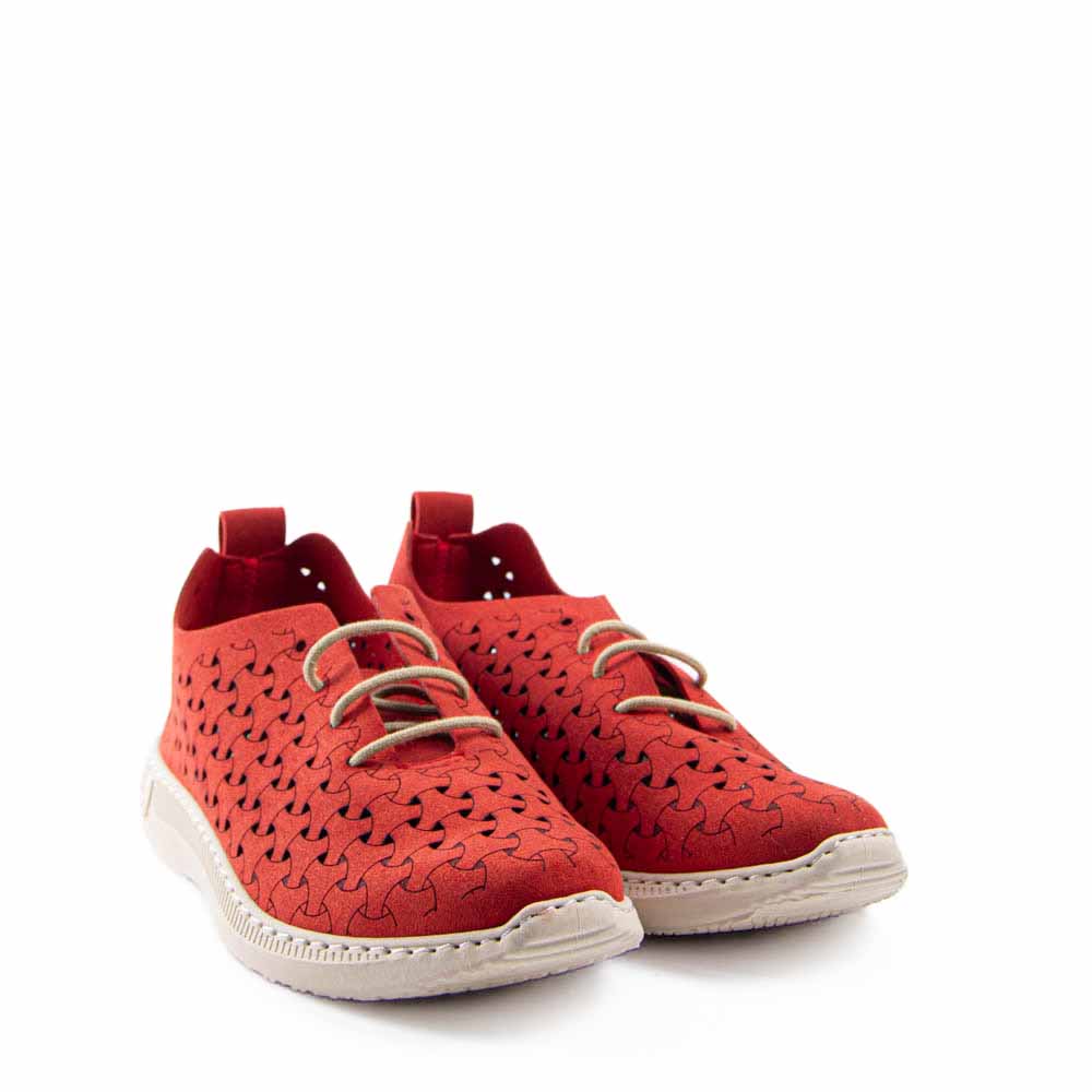 DEPORTIVO CORDONES TRENZADO ROJO A03702