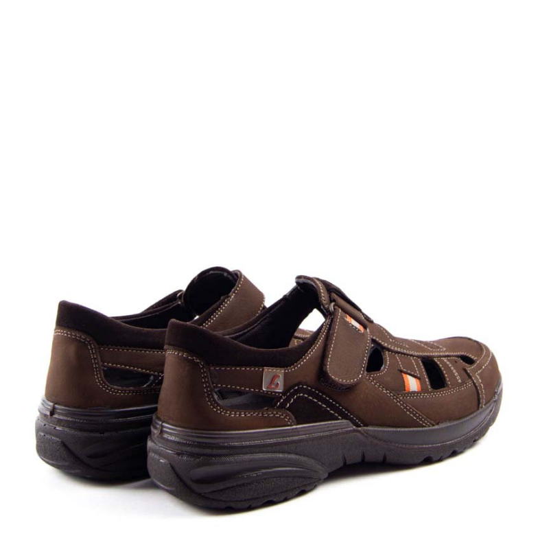 SANDALIA CERRADA NOBUK MARRON 16250ST