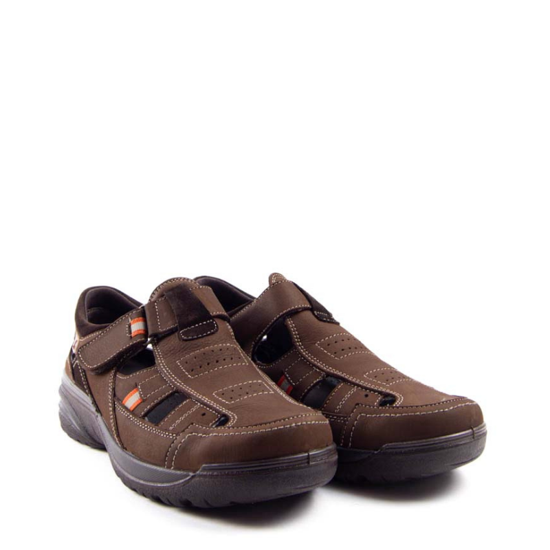 SANDALIA CERRADA NOBUK MARRON 16250ST