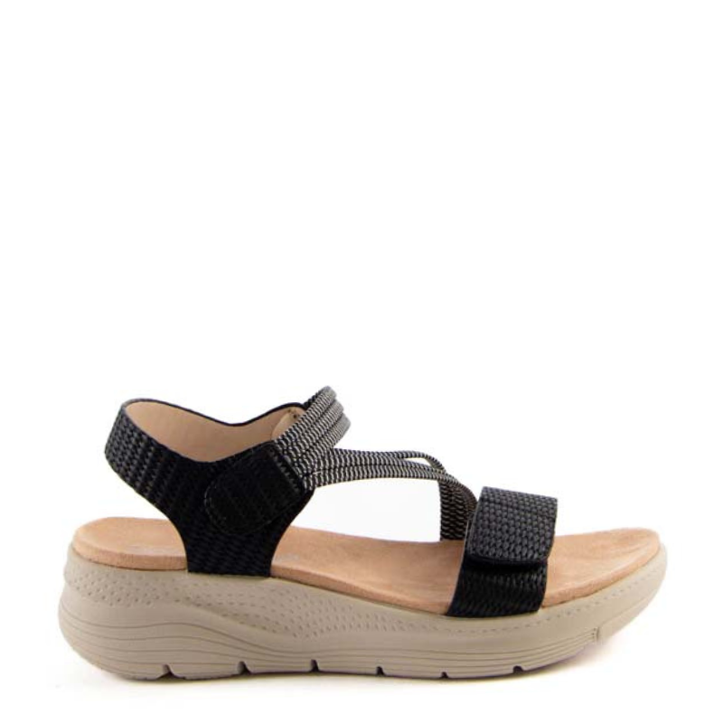 SANDALIA TIRAS ELASTICAS NEGRO ABZ26560