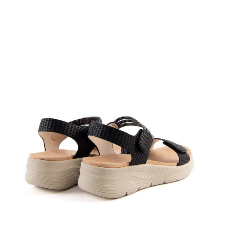 SANDALIA TIRAS ELASTICAS NEGRO ABZ26560