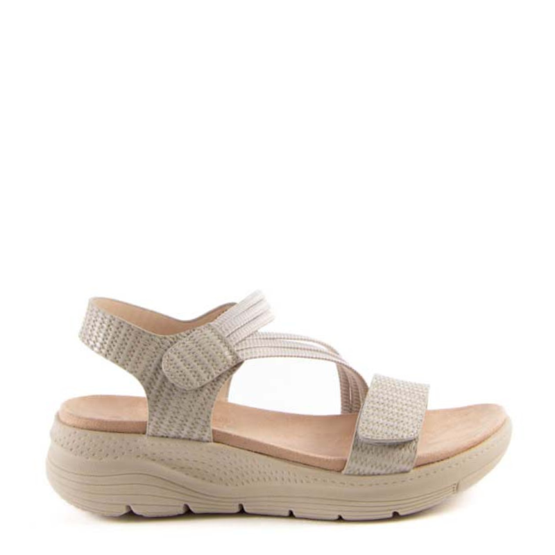 SANDALIA TIRAS ELASTICAS GRIS ABZ26560