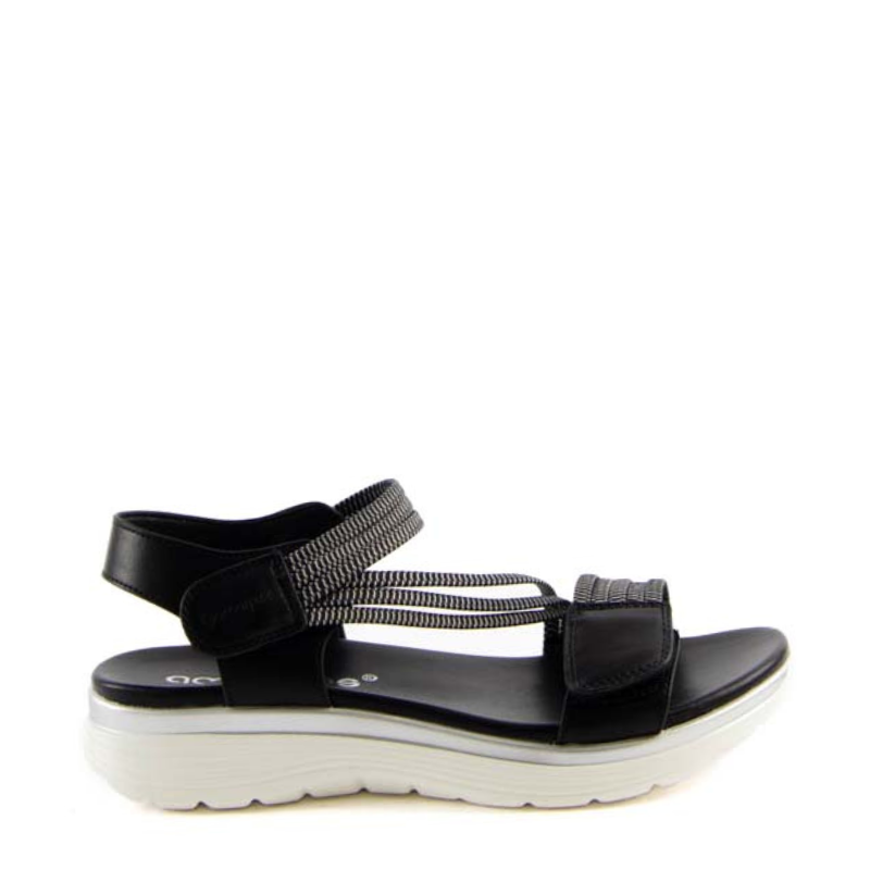 SANDALIA TIRAS ELASTICAS NEGRO ABZ26591