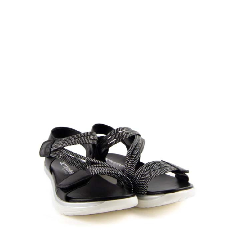 SANDALIA TIRAS ELASTICAS NEGRO ABZ26591