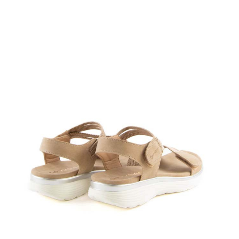 SANDALIA TIRAS ELASTICAS BEIGE ABZ26591