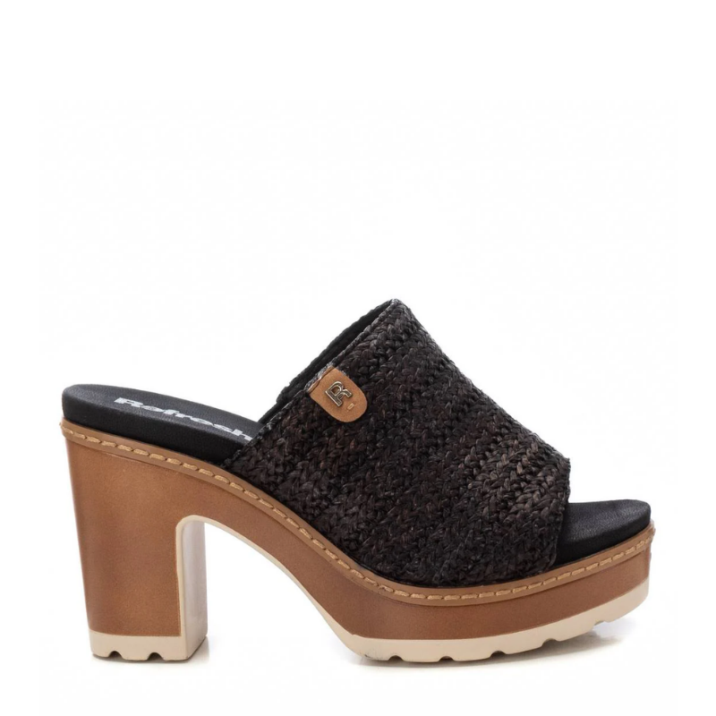 ZUECO RAFIA TACON NEGRO 172703