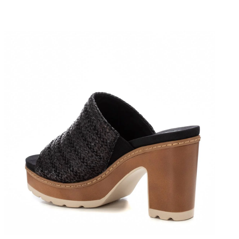 ZUECO RAFIA TACON NEGRO 172703