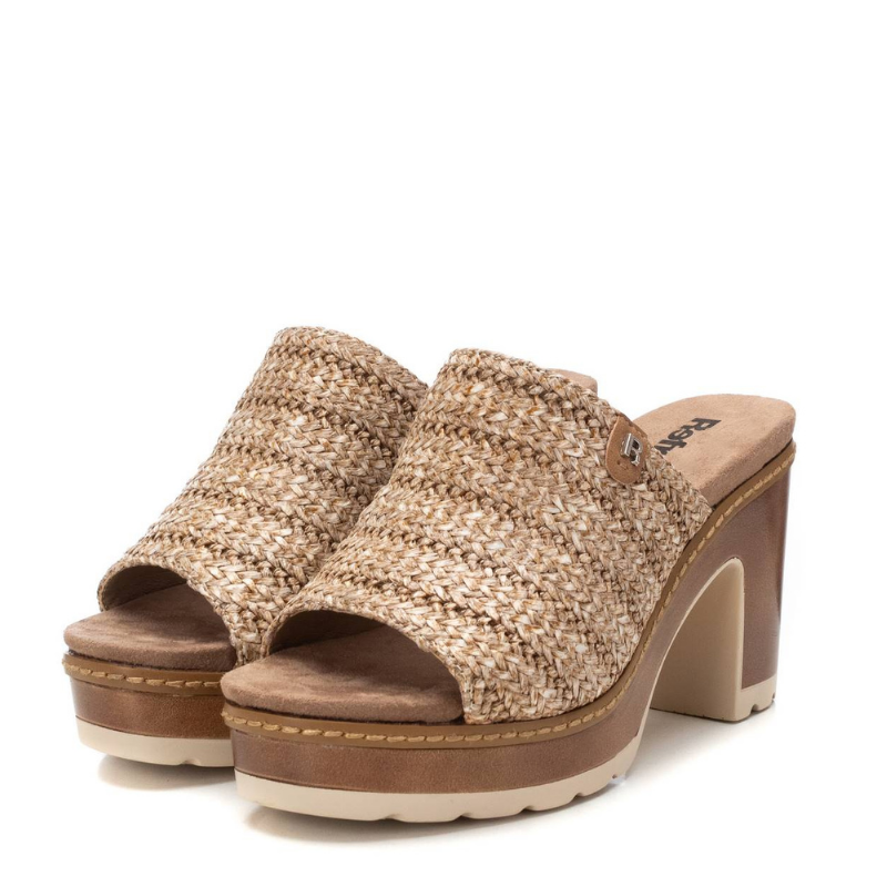 ZUECO RAFIA TACON TAUPE 172703