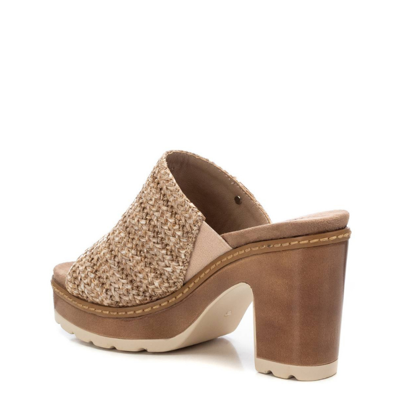 ZUECO RAFIA TACON TAUPE 172703