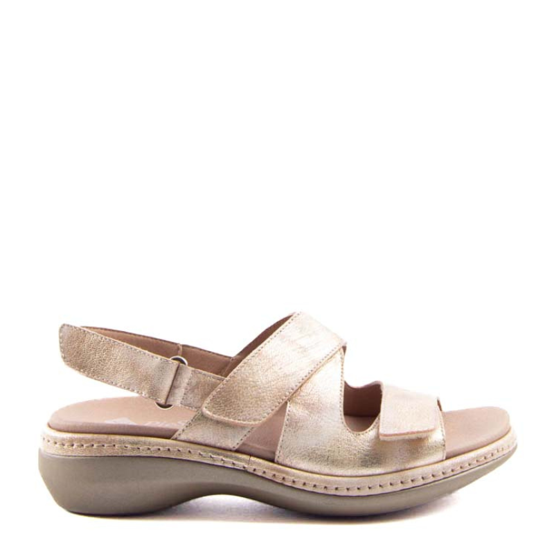 SANDALIA TRIPLE VELCRO BEIGE 250810
