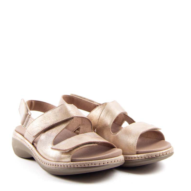 SANDALIA TRIPLE VELCRO BEIGE 250810